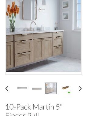 5" Finger Pull - Brushed Nickel (10-Pack)